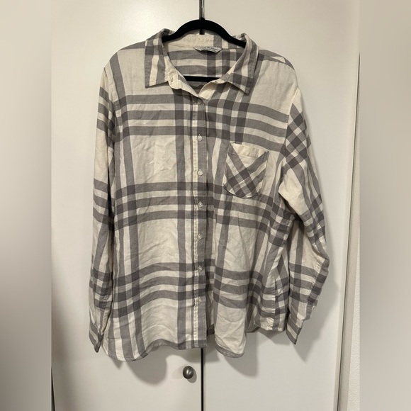 Alpine Design XXXL Gray Beige Plaid Shirt - Picture 6 of 10